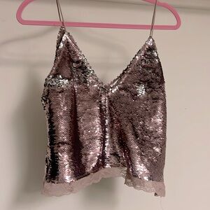 Intimately Free People Pink Sequin Top